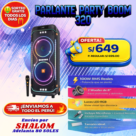 🔊 Parlante Party Boom 320 – Potencia que se siente