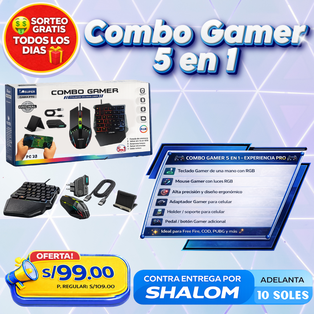 COMBO GAMER 5 EN 1 🎮🔥