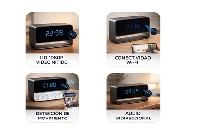 DESPERTADOR CON CÁMARA ESPÍA HD ⏰📹