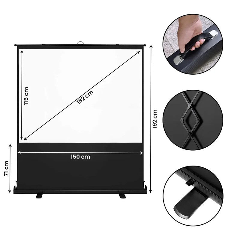 Pantalla Ecran de proyección Premium portátil de piso ascendente 72" HD