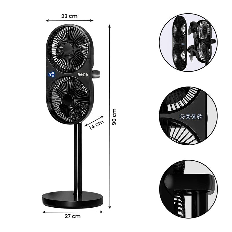 Ventilador D-53 con Doble Hélices Negro