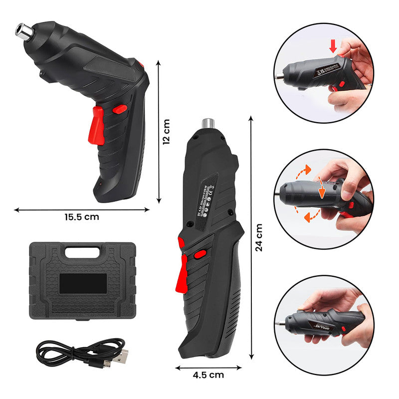 Taladro Atornillador Eléctrico con Kit de 48 Piezas Multifuncional