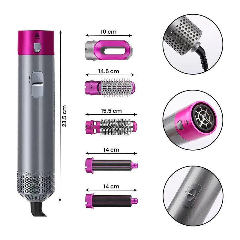 Peine Cepillo Secador 5 en 1 Alisador Rizador Multifuncional