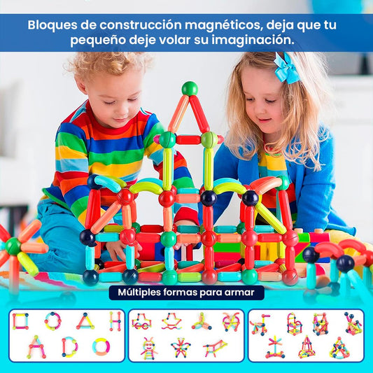 Juego Didáctico Educativo Bloques Construcción Magnético 3+ Años  25 Pzs