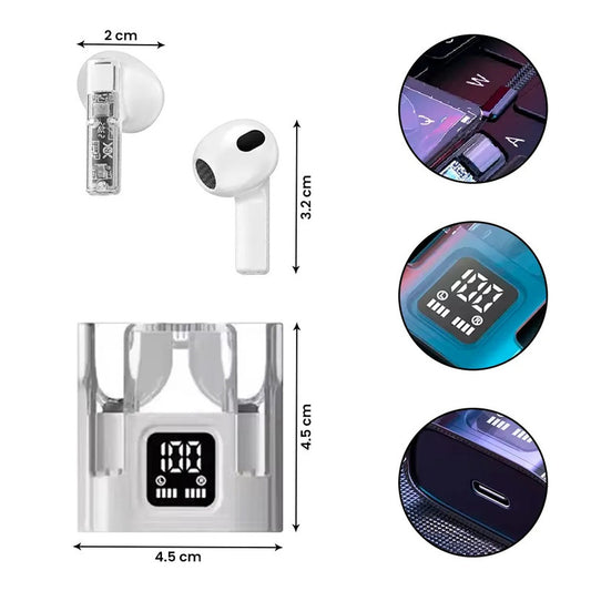 Audífonos true wireless earbuds G70 blanco impermeable