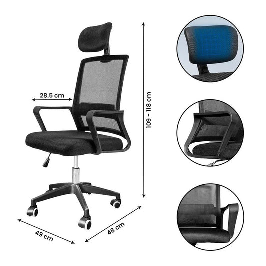 Silla de Oficina Giratoria con Reposa Cuello