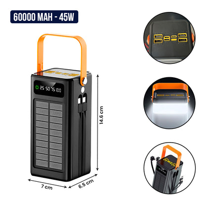 Cargador Portátil Solar 60000mAh OCTOPUS 2 / 4EN1 45W SUPER CARGA RÁPIDA