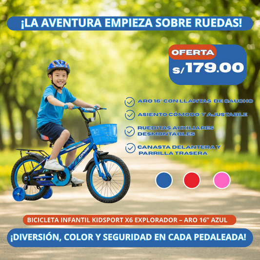 Bicicleta KidSport X6 – Aro 16 Explorador