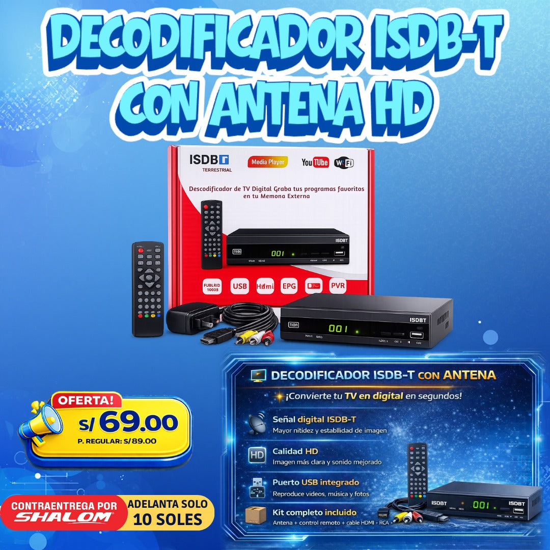 Decodificador ISDB-T con Antena HD