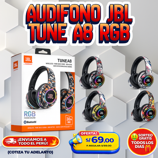 Audífono JBL Tune A8 RGB 🔥