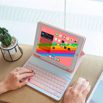 Kit Teclado + Mouse Inalámbrico Bluetooth Rosado