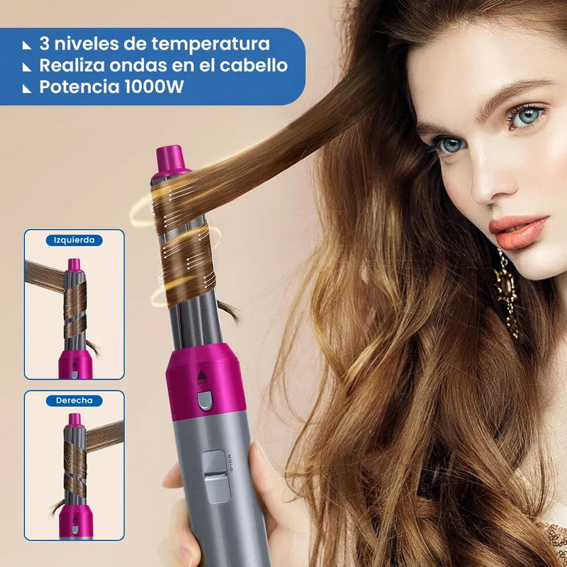 Peine Cepillo Secador 5 en 1 Alisador Rizador Multifuncional