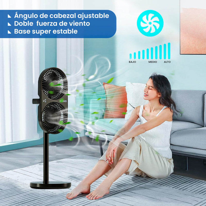 Ventilador D-53 con Doble Hélices Negro