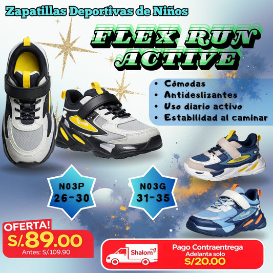 Zapatillas Deportivas para Niños Flex Run Active - N03P | N03G