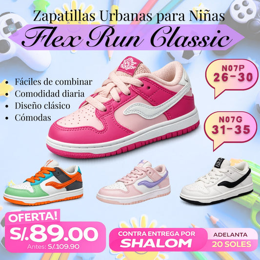 Zapatillas Urbanas para Niñas Flex Run Classic - N07P | N07G