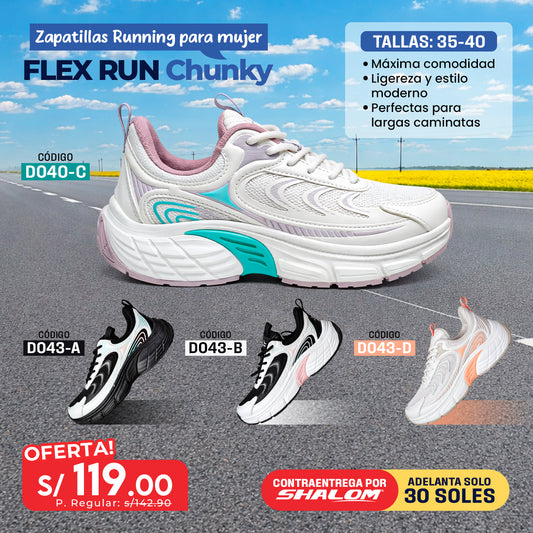 Zapatillas Running para Mujer Flex Run Chunky – D043