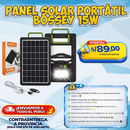 PANEL SOLAR PORTÁTIL BOSSEY 15W