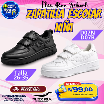Zapatillas Escolares para Niña - Flex Run School D07B | D07N