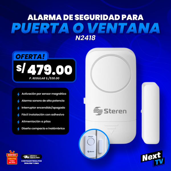 ALARMA DE SEGURIDAD PARA PUERTA O VENTANA N2418