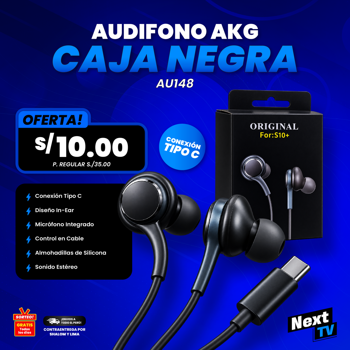 AUDIFONO AKG-SMG CAJA NEGRA AU148