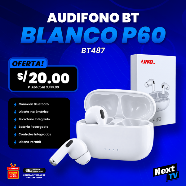 AUDIFONO BT BLANCO P60 BT487