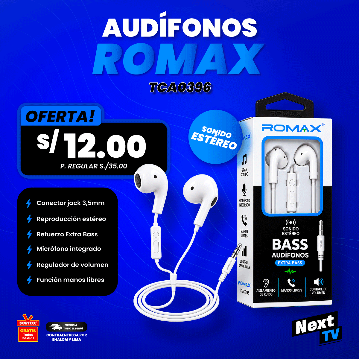 AUDÍFONOS ROMAX TCA0396 - AU260