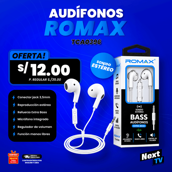 AUDÍFONOS ROMAX TCA0396 - AU260