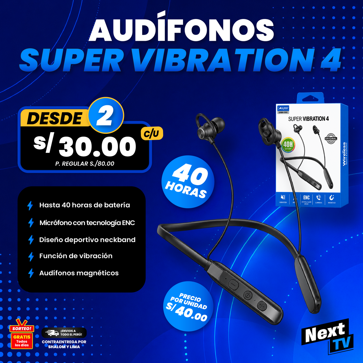 AUDÍFONOS SUPER VIBRATION 4
