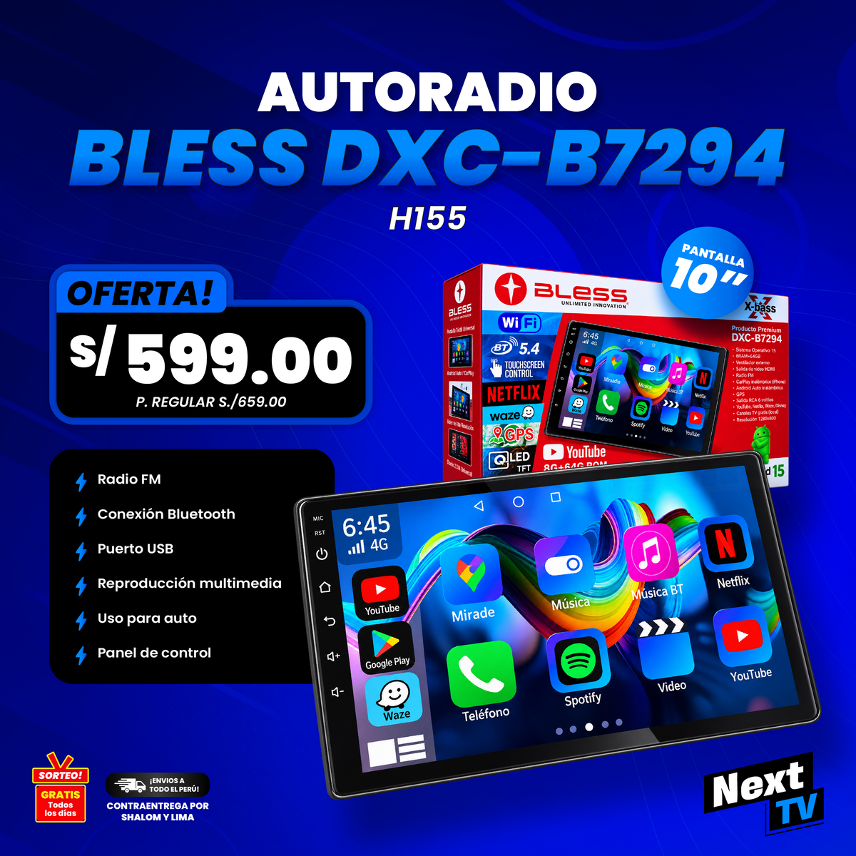 AUTORADIO BLESS DXC-B7294 H155