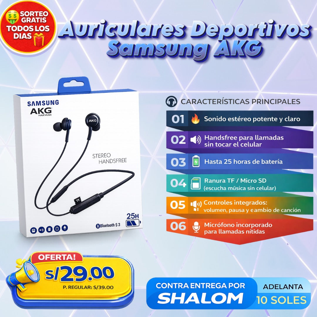Auriculares Deportivos Samsung AKG 🎧 – Sonido Potente