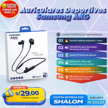 Auriculares Deportivos Samsung AKG 🎧 – Sonido Potente