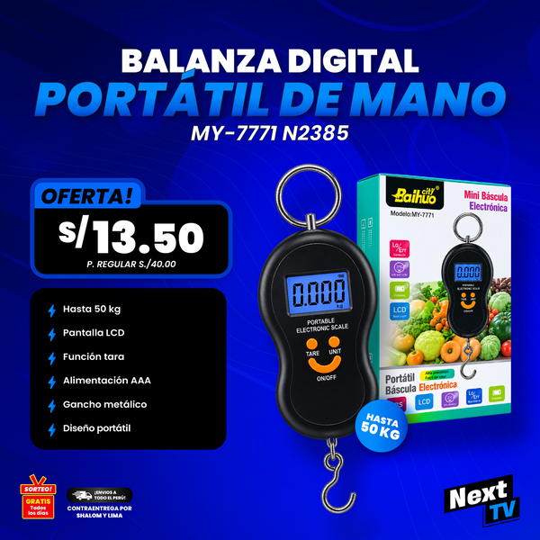 BALANZA DIGITAL PORTÁTIL DE MANO MY-7771 N2385