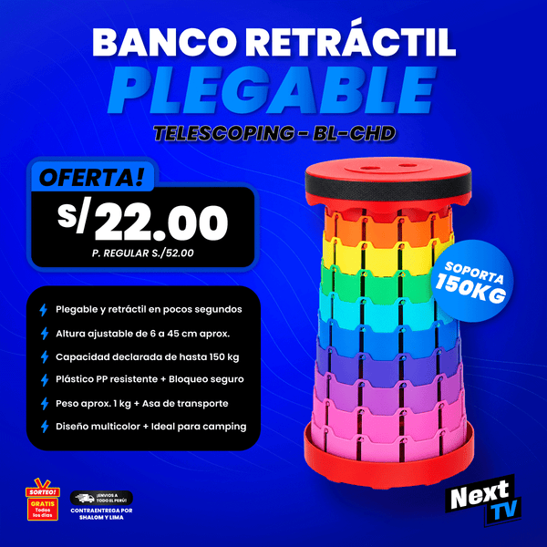 BANCO RETRÁCTIL PLEGABLE TELESCOPING BL-CHD - L232