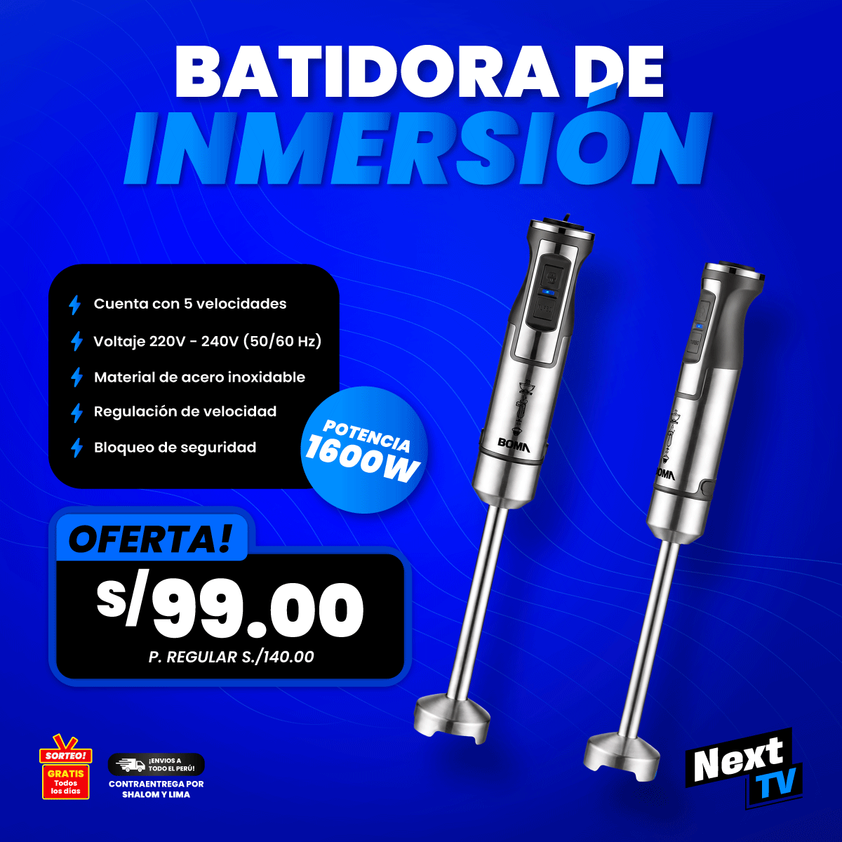 BATIDORA DE INMERSIÓN 1600W