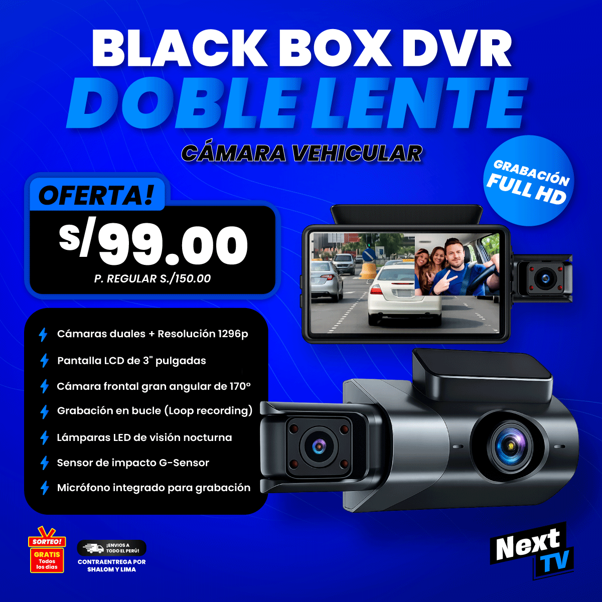 BLACK BOX DVR DOBLE LENTE