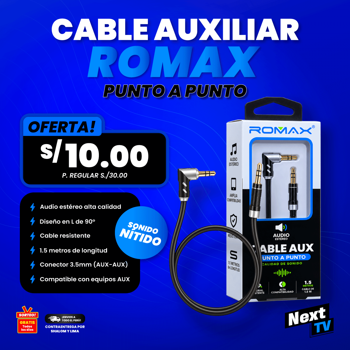 CABLE AUXILIAR ROMAX PUNTO A PUNTO - CA195