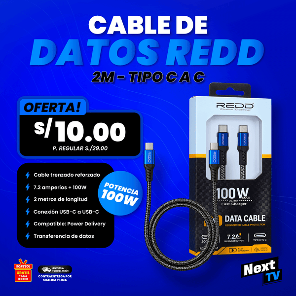 CABLE DE DATOS REDD 2M TIPO C A C - CA609