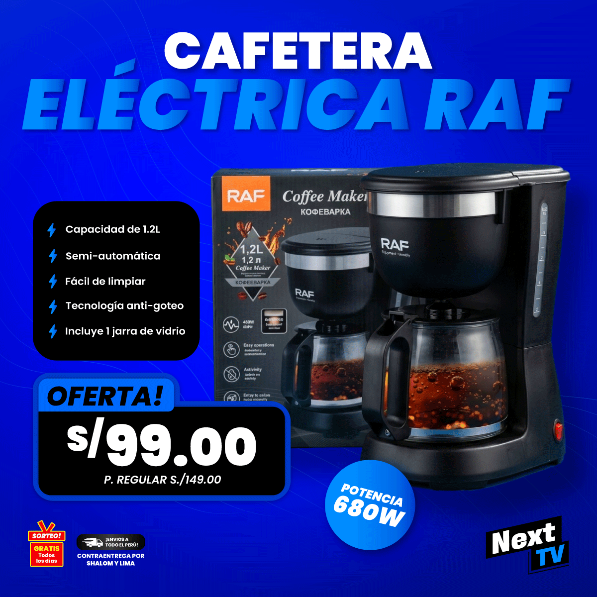 CAFETERA ELÉCTRICA RAF 680W