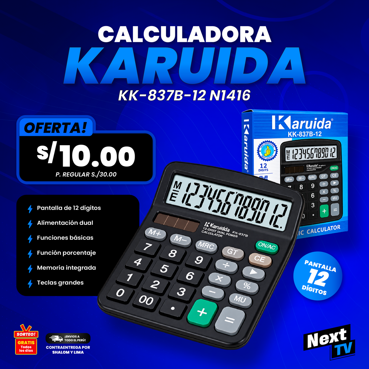 CALCULADORA KARUIDA KK-837B N1416