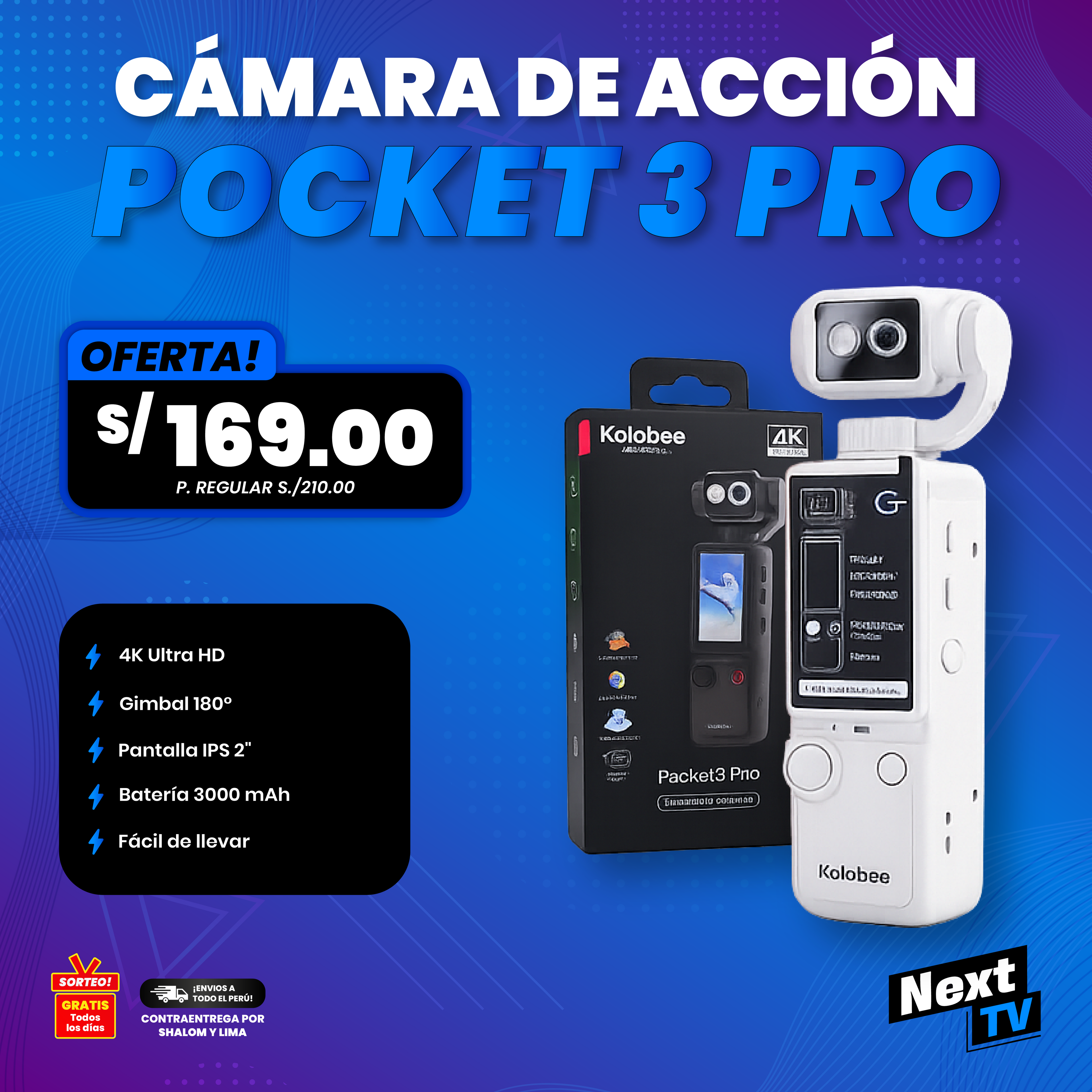 CÁMARA DE ACCIÓN POCKET 3 PRO