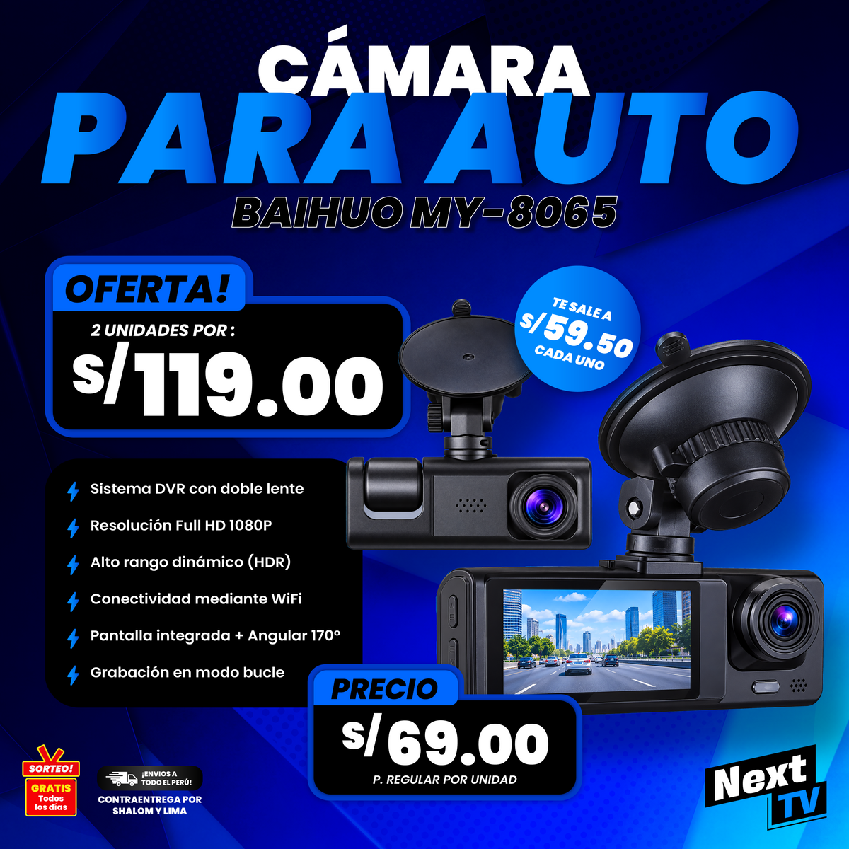 CÁMARA PARA AUTO BAIHUO MY-8065 - N2340