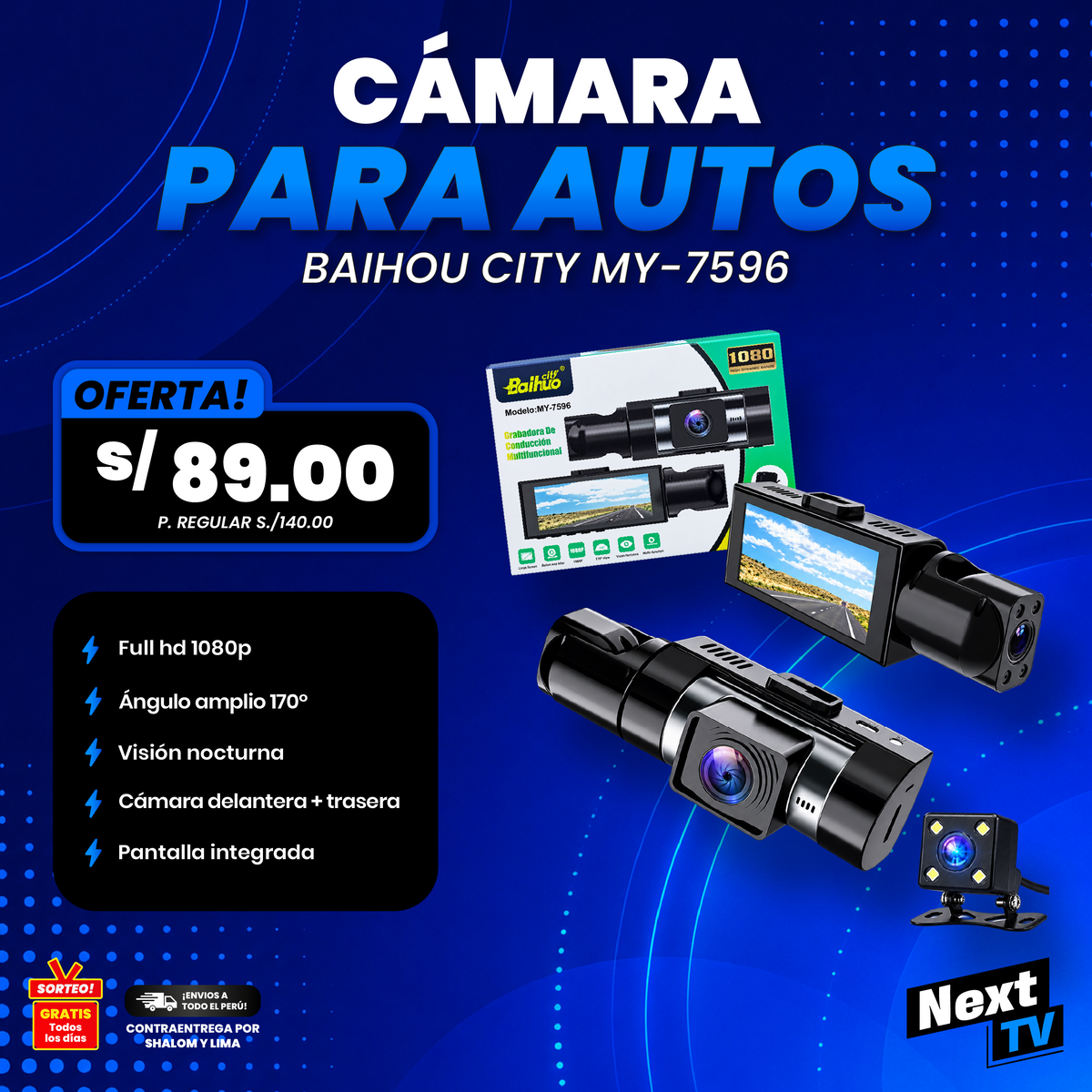 CAMARA PARA AUTOS BAIHOU CITY MY-7596