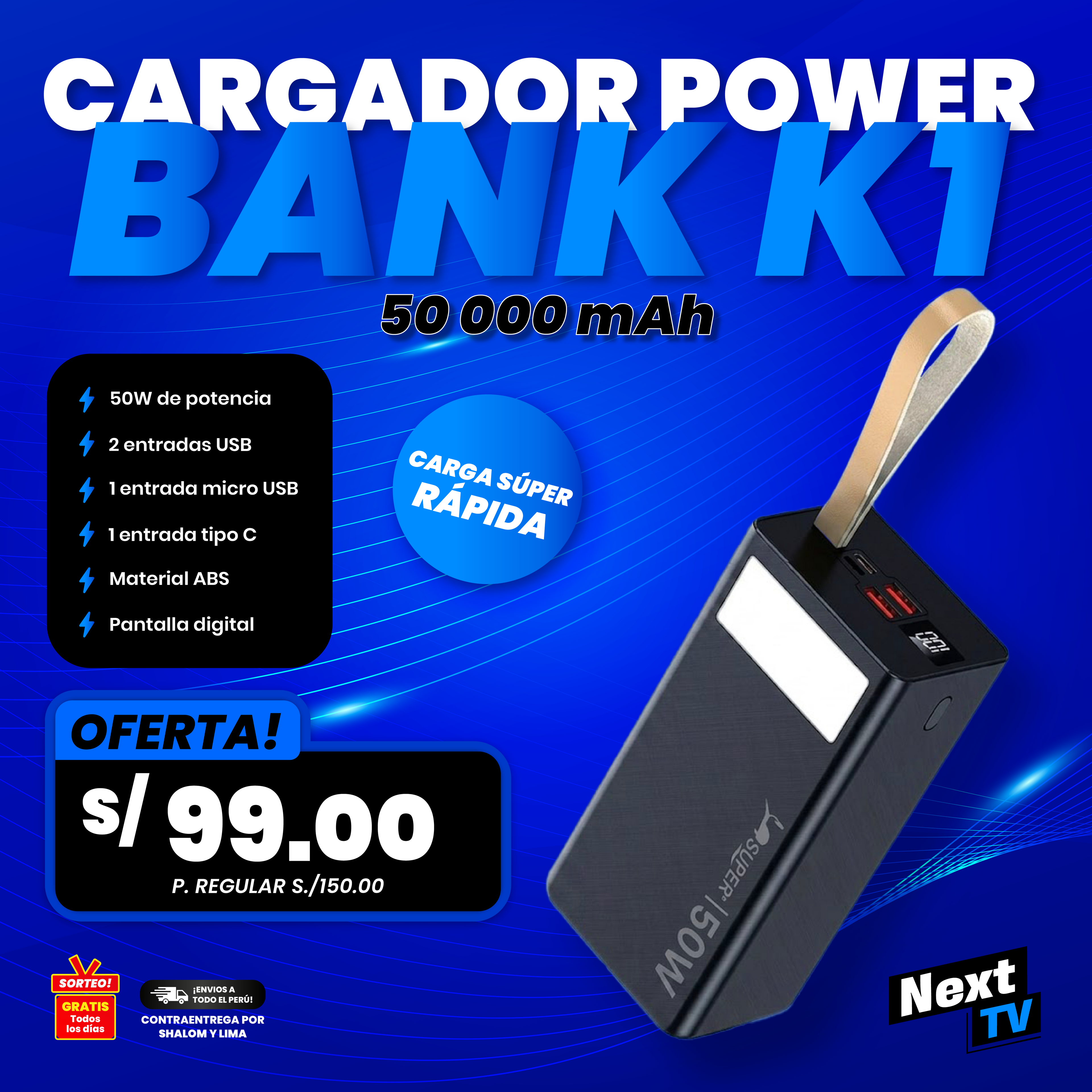 POWER BANK KING KONG K1 50,000 mAh