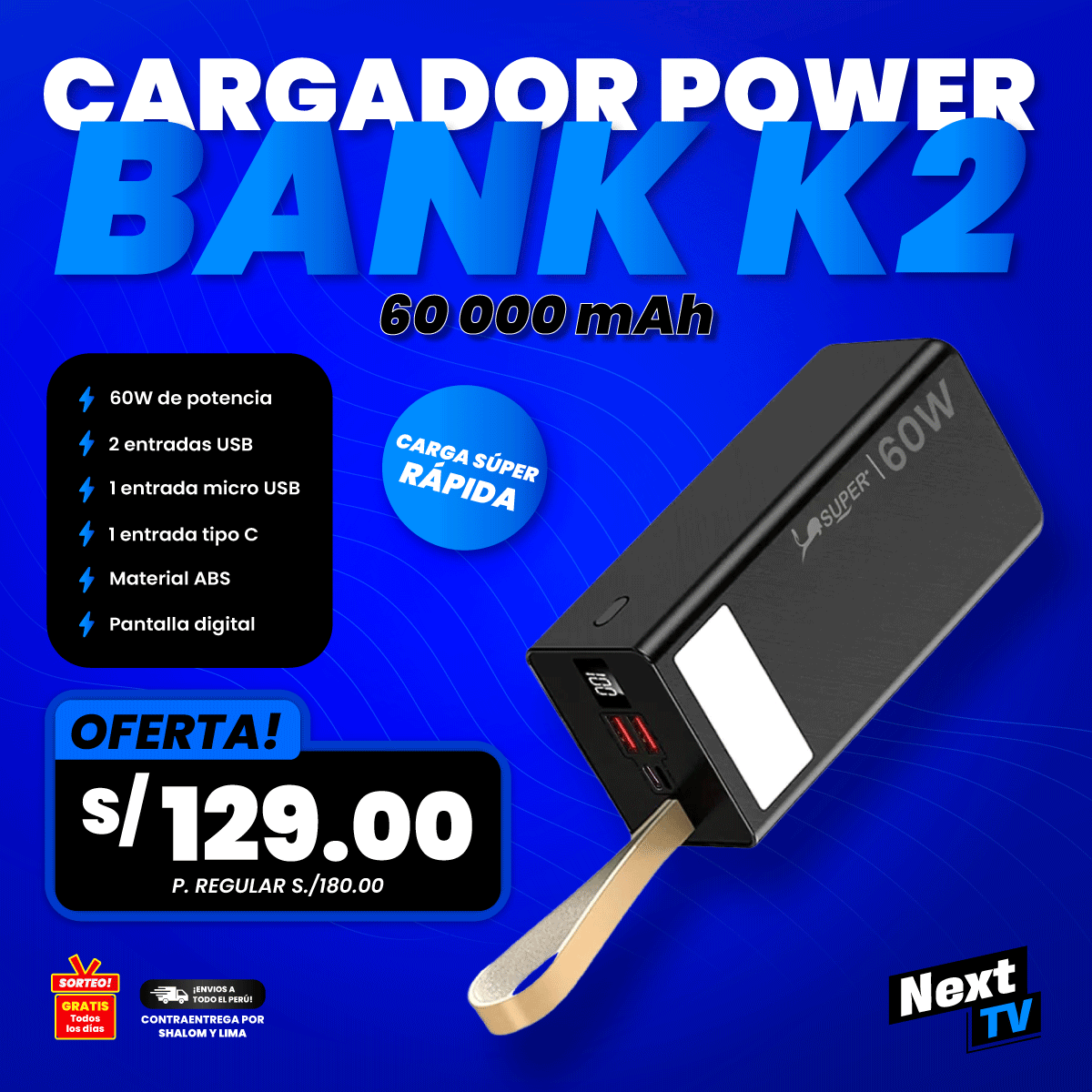 POWER BANK KING KONG K2 60,000 mAh