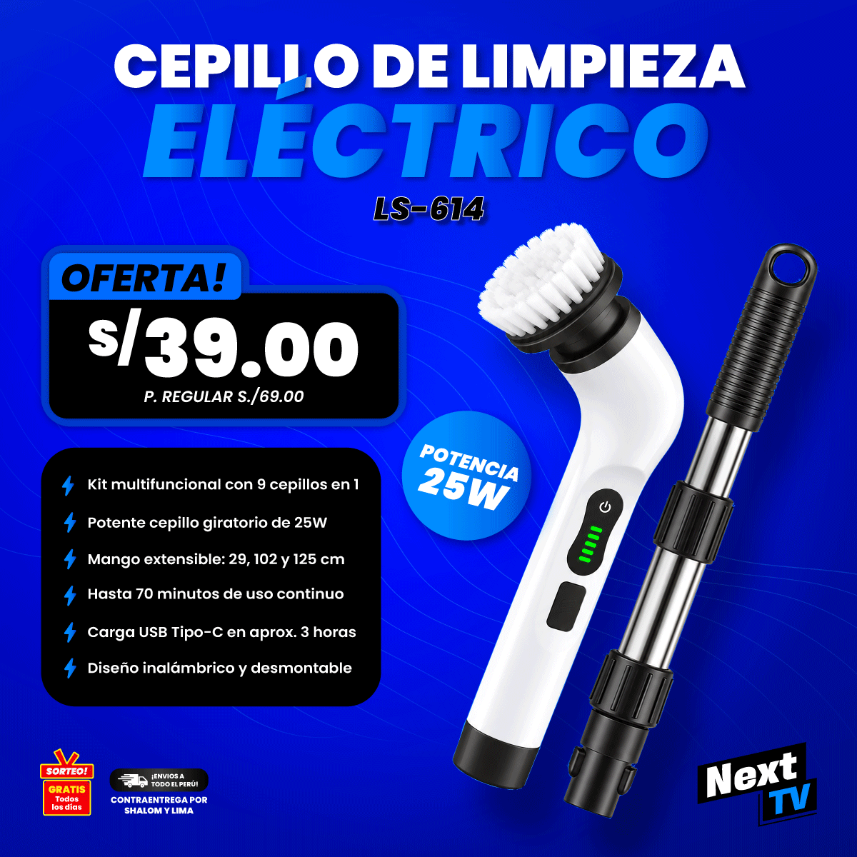 CEPILLO DE LIMPIEZA ELECTRICO LS-614 - L801