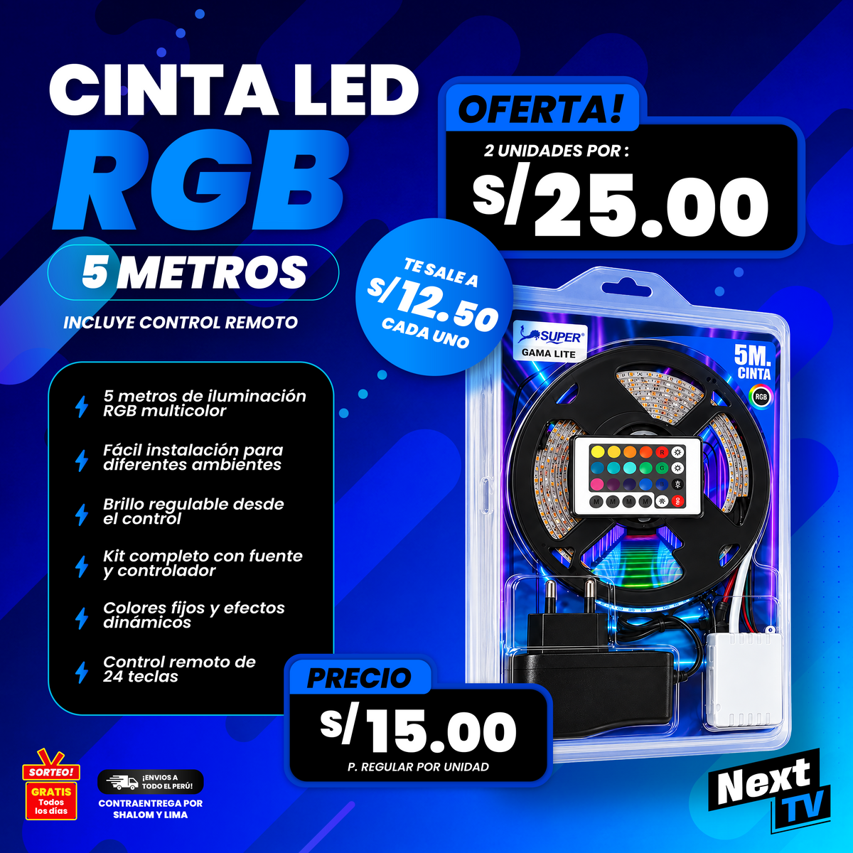 CINTA LED RGB 5 METROS - N1267