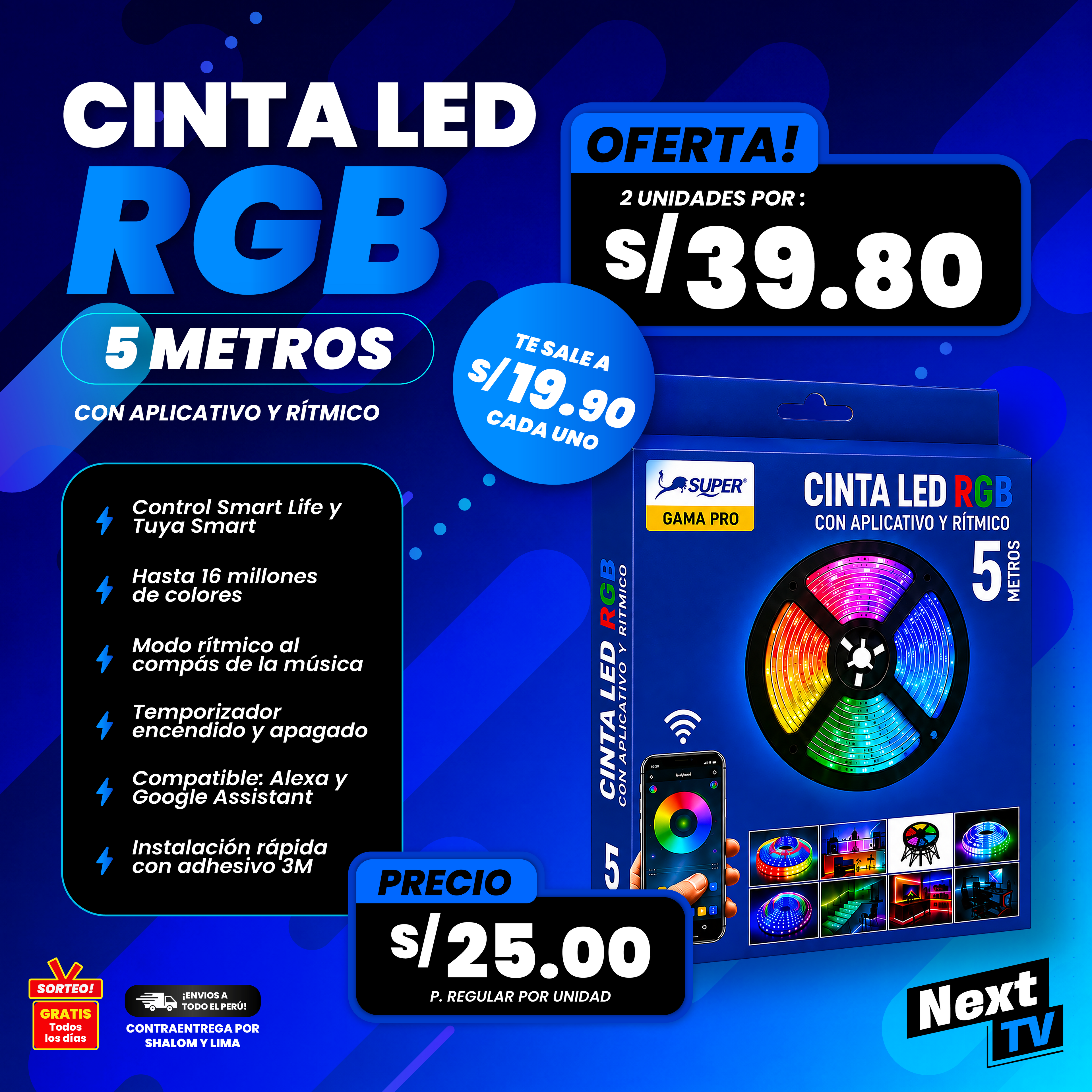CINTA LED RGB 5 METROS