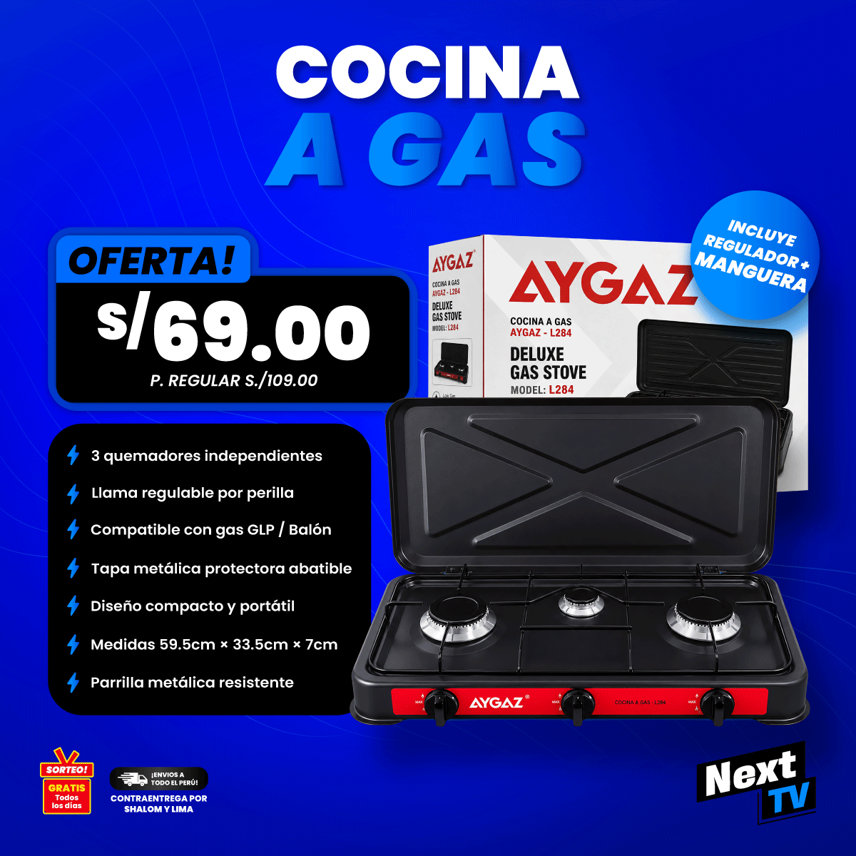 COCINA A GAS AYGAZ - L284