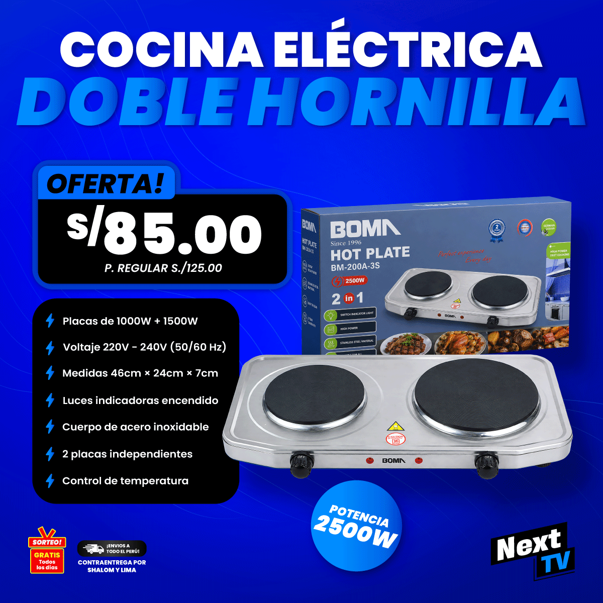 COCINA ELÉCTRICA BM-200A-3S