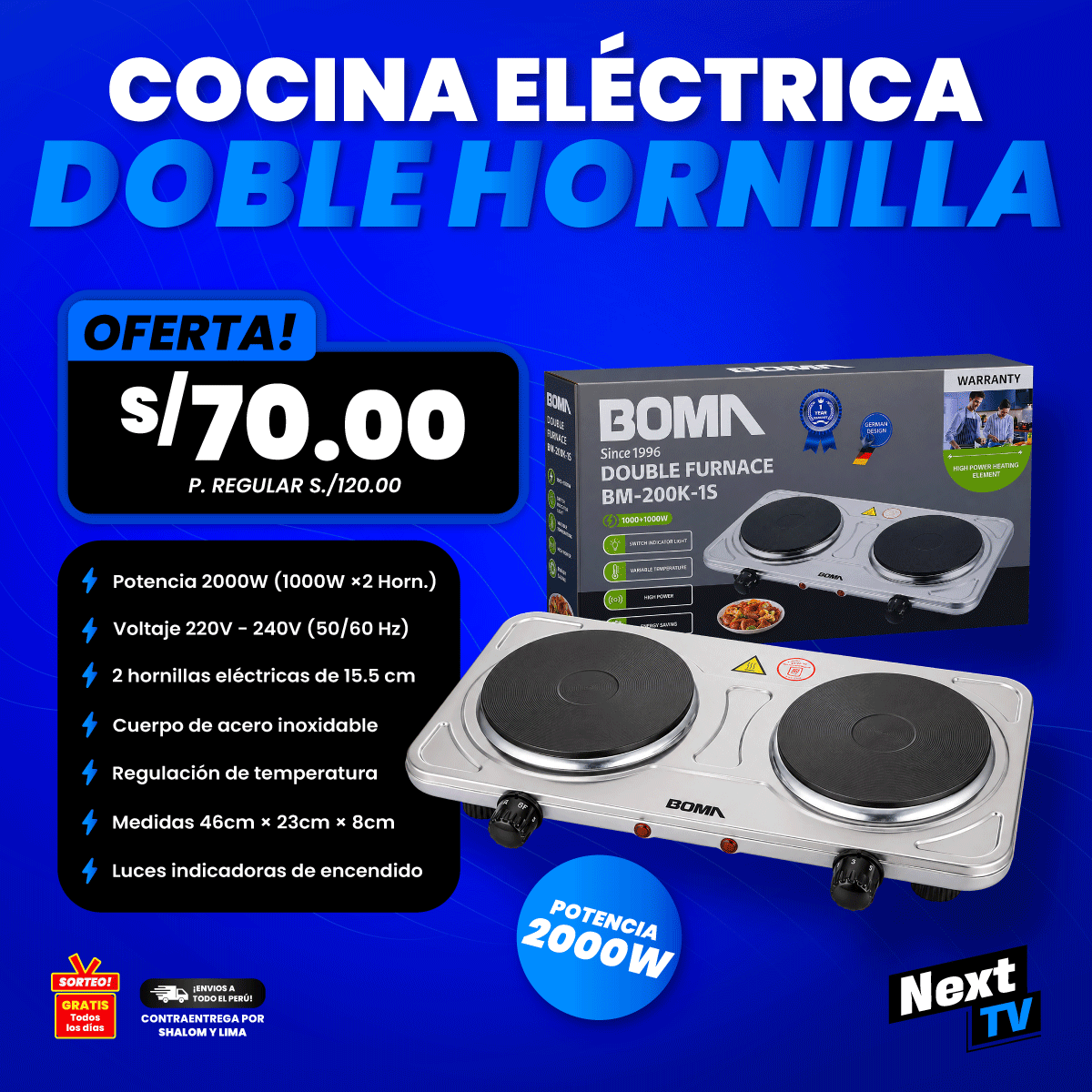 COCINA ELÉCTRICA BM-200K-1S